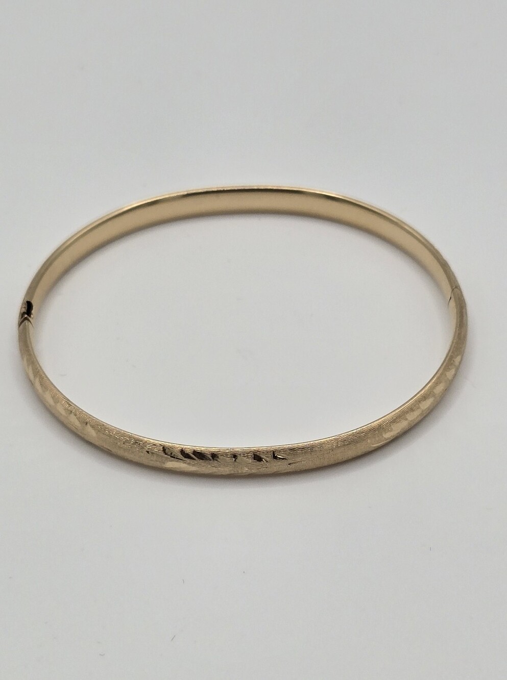 Vintage Pure 14k Yellow Gold Hinged Bangle Bracelet